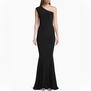 Norma Kamali One-Shoulder Fishtail Gown - Black - Size L Revolve